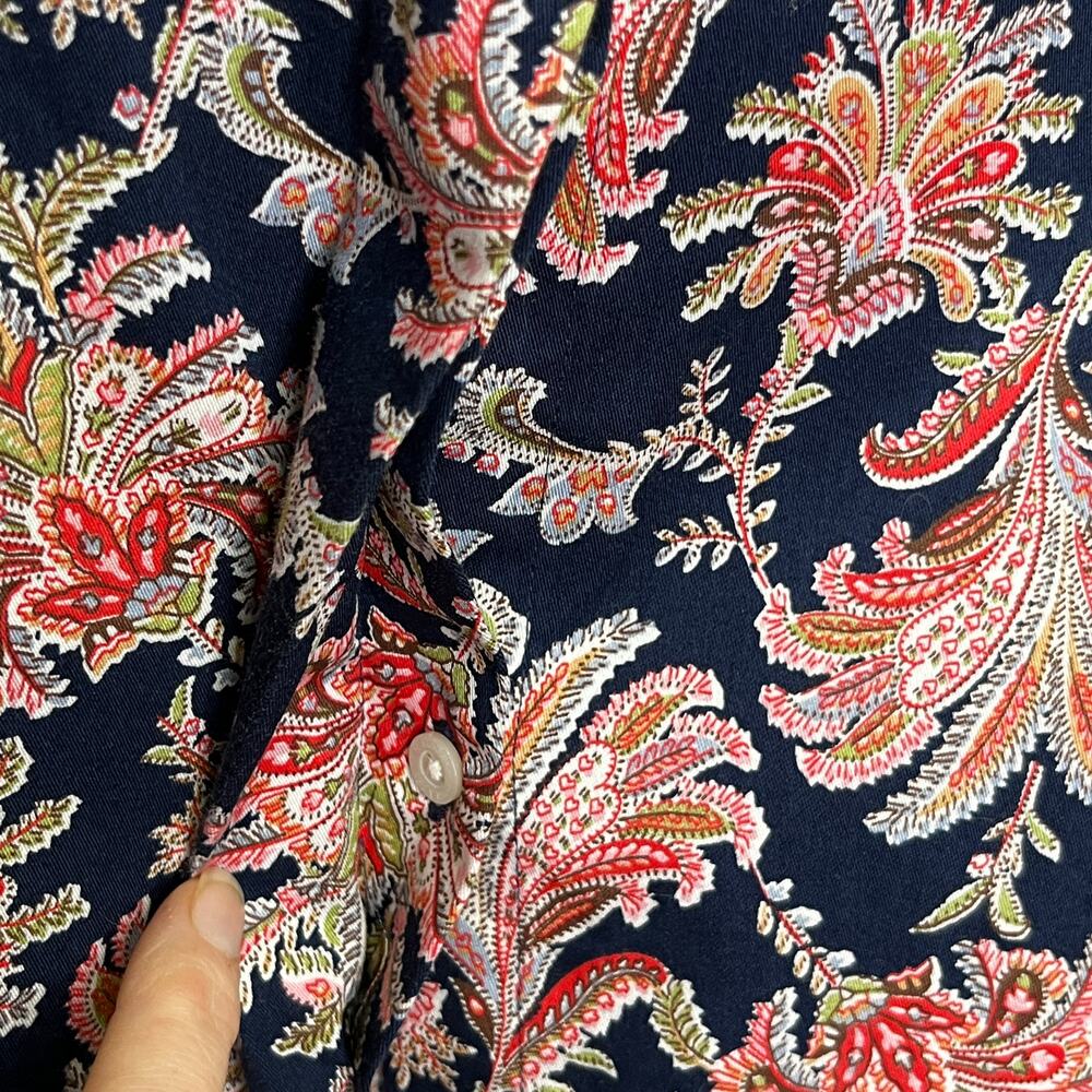 Chaps Hidden Button Floral Long Sleeve No Iron Shirt 2X - Picture 5 of 7